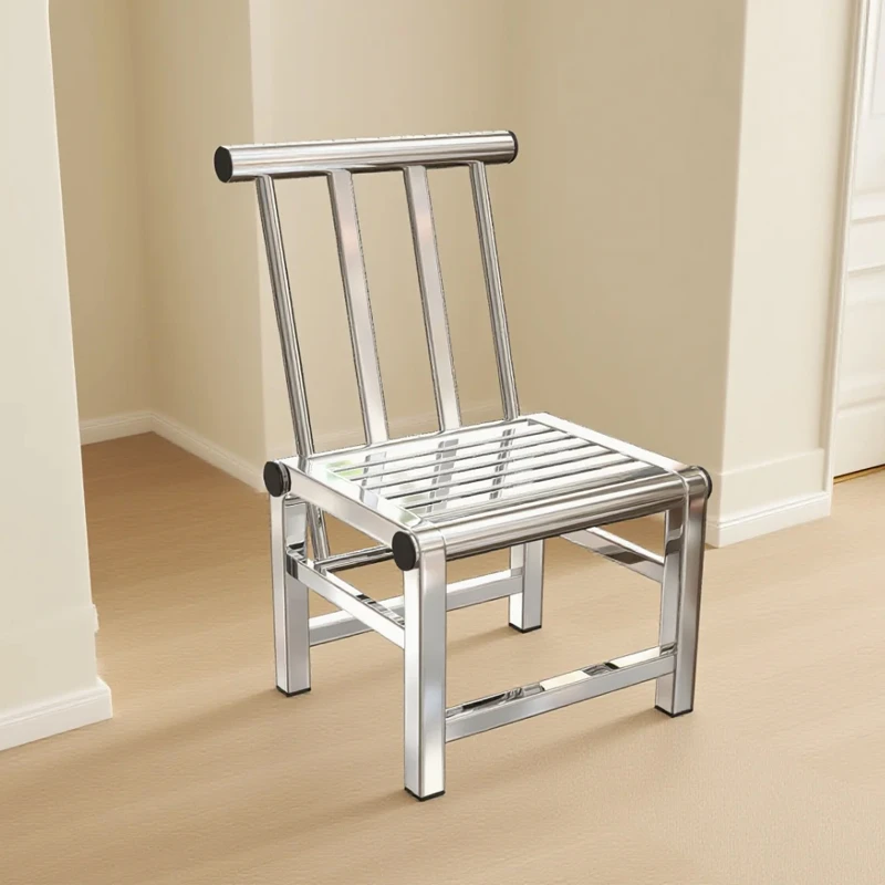 不锈钢椅子凳子靠背新中式家用餐椅防水防潮防霉农村户外乘凉椅