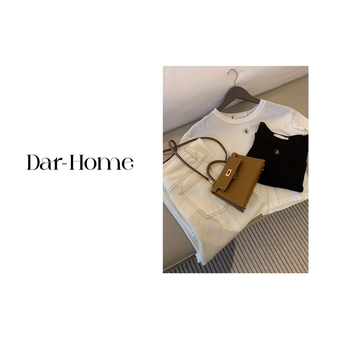 DA.R.JIA  粉标系列【清透早春】2024早春新款圆领字母简约T恤377