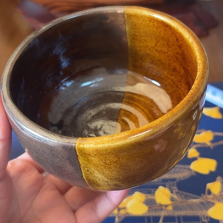 瓷双釉抹茶碗一件