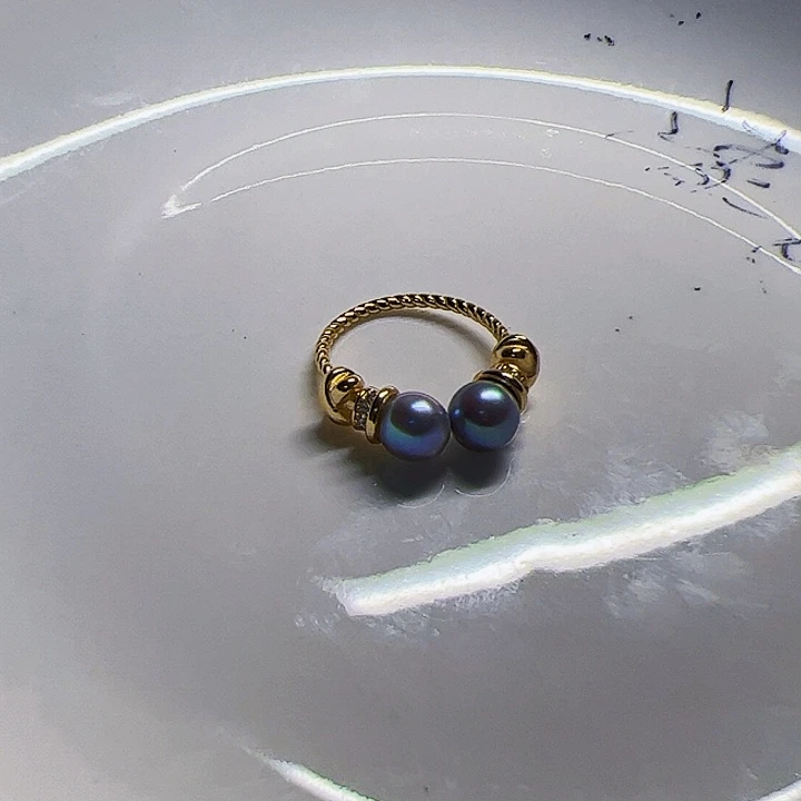 可****银S925镶嵌戒指海水珍珠
