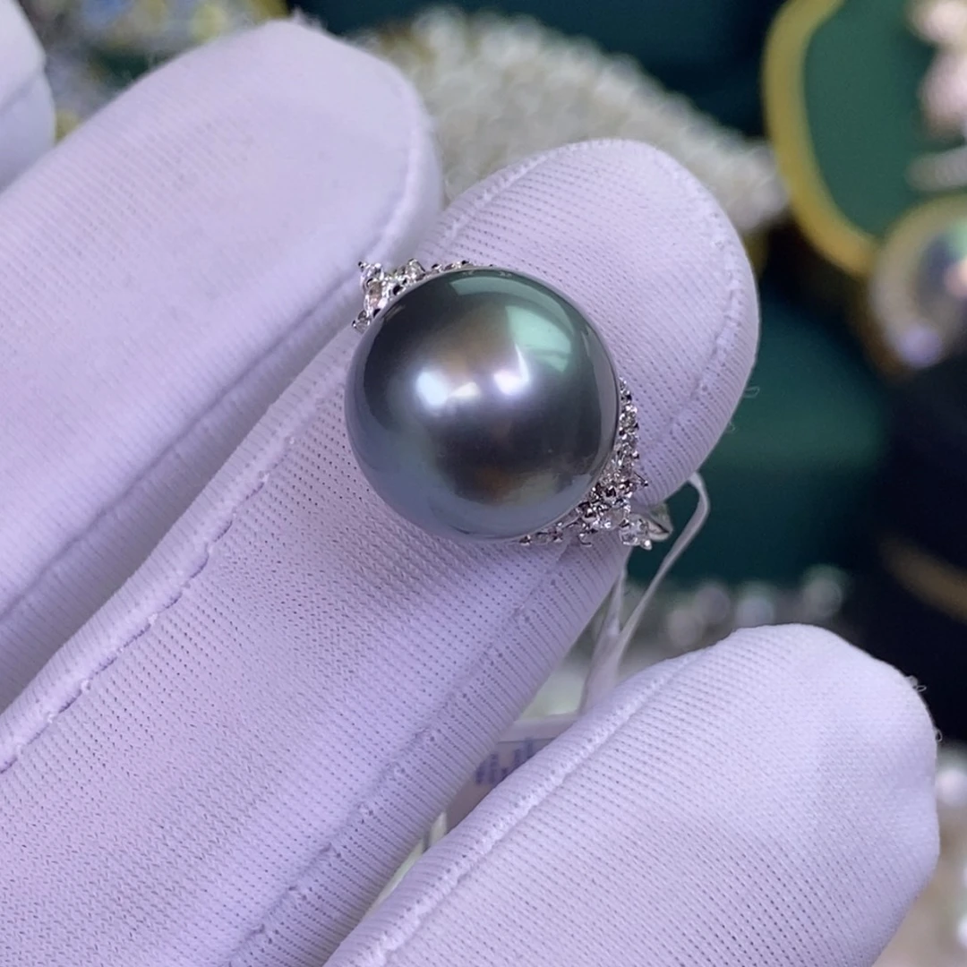 海水珍珠银S925镶嵌戒指