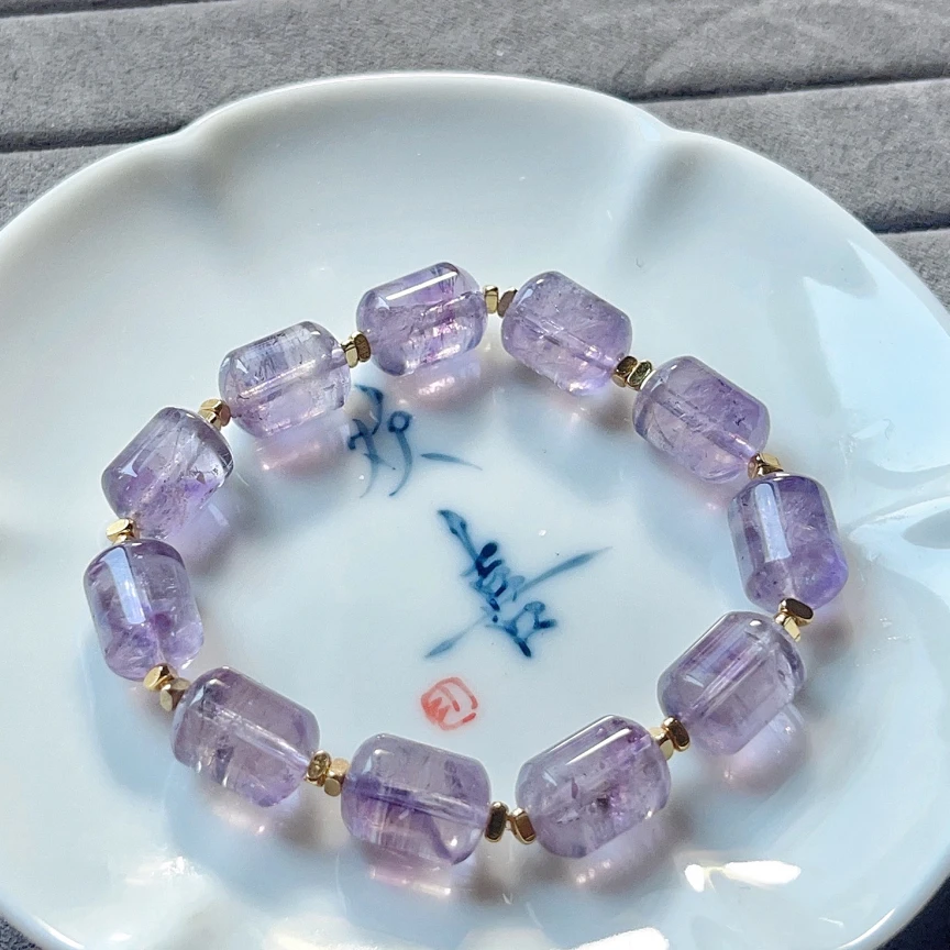 【快乐胶囊】天然冰紫水晶紫阿塞手串