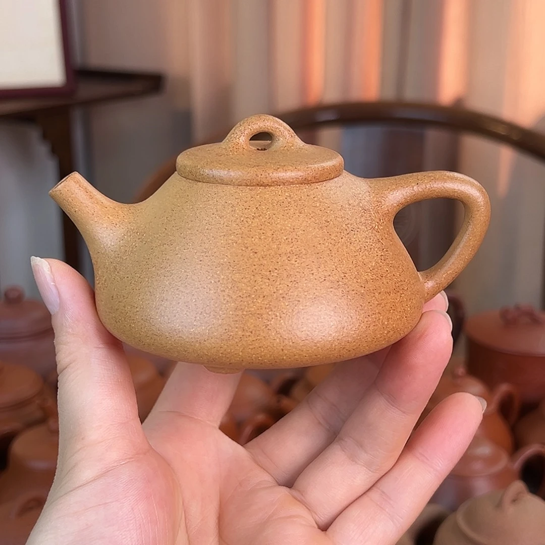 茶壶紫砂精品原矿 子冶石瓢 黄段 160cc