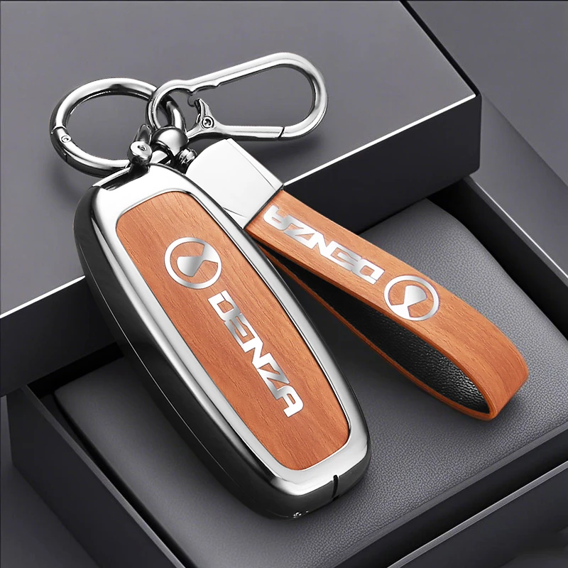 适用腾势d9汽车钥匙套24款n7高档扣全包装饰用品男女金属壳高级感