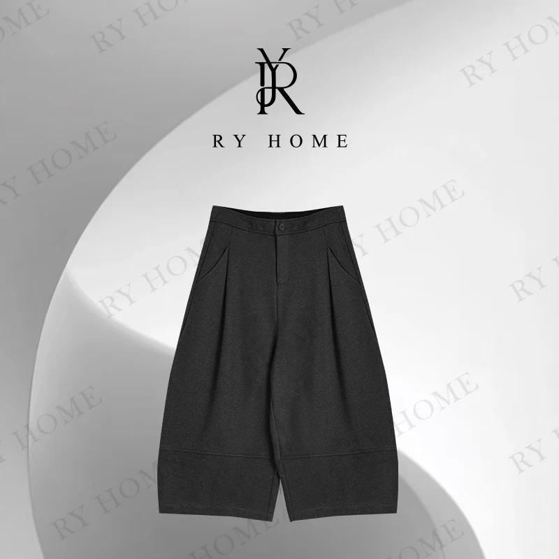 【容雨RYHOME】高支高密羊毛百搭阔腿休闲7分裤253K2763