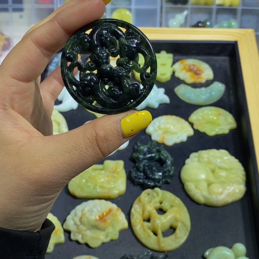 蛇纹石玉未镶嵌毛衣链398