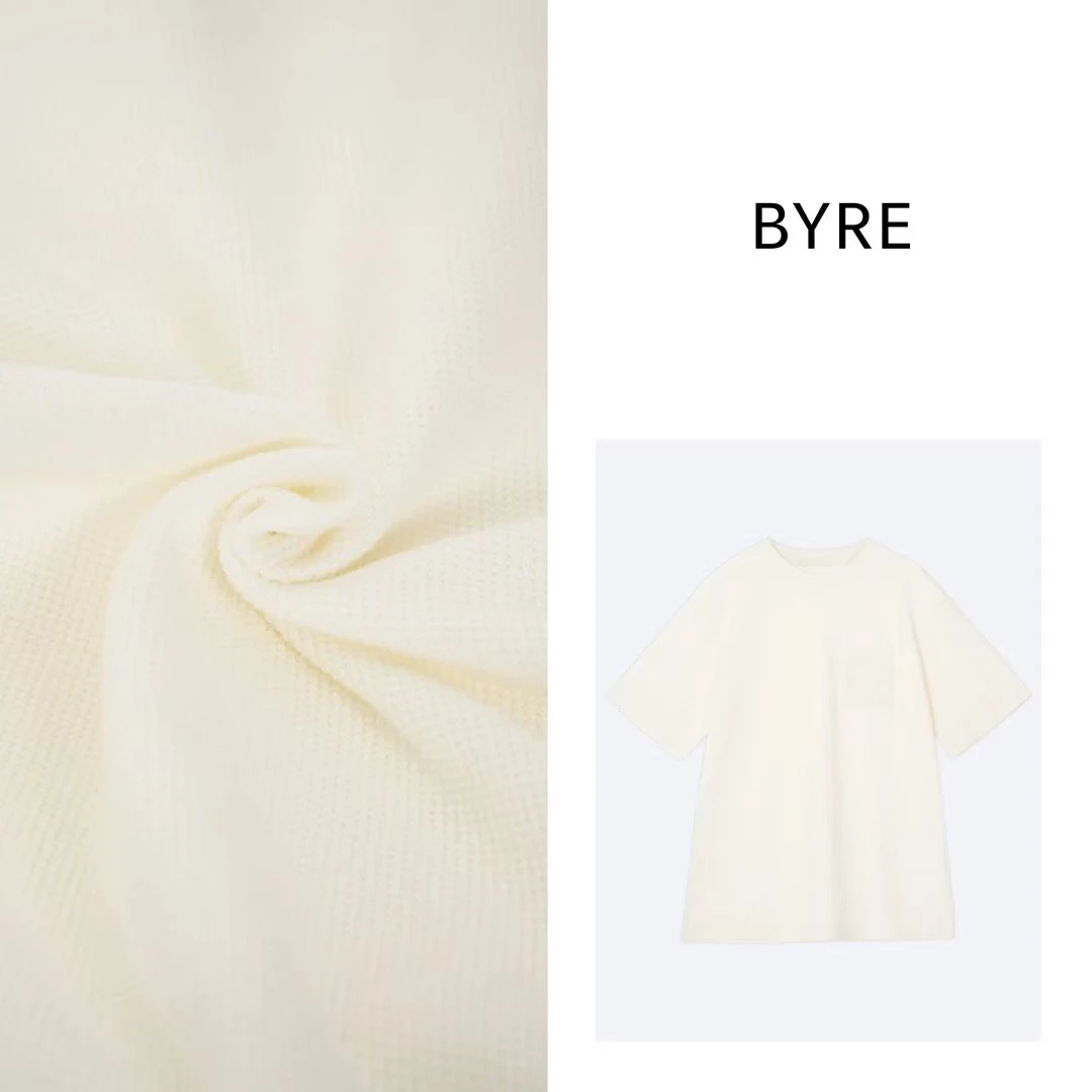 BYRE001 白色圆领短袖T恤