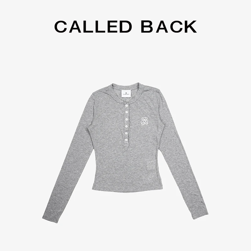 CALLED BACK新款针织休闲时尚薄款圆领宽松灰色长袖开衫022703