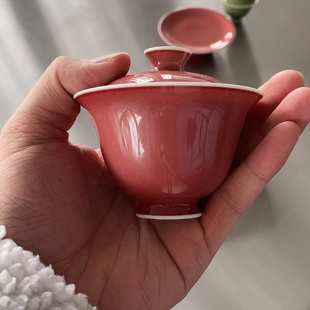 N****哥南山雪堂豇豆红盖碗