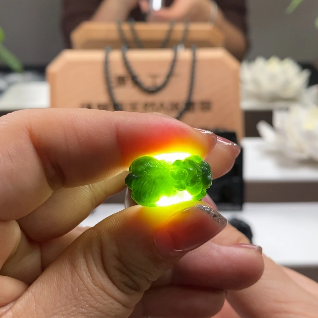 定制翡翠未镶嵌貔貅天然a货墨翠