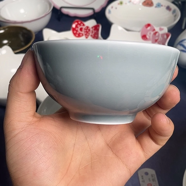 高级灰米饭碗陶瓷