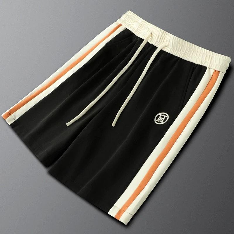 休闲运动短裤男夏季薄款侧条纹拼接撞色男士彩色五分裤百搭男中裤