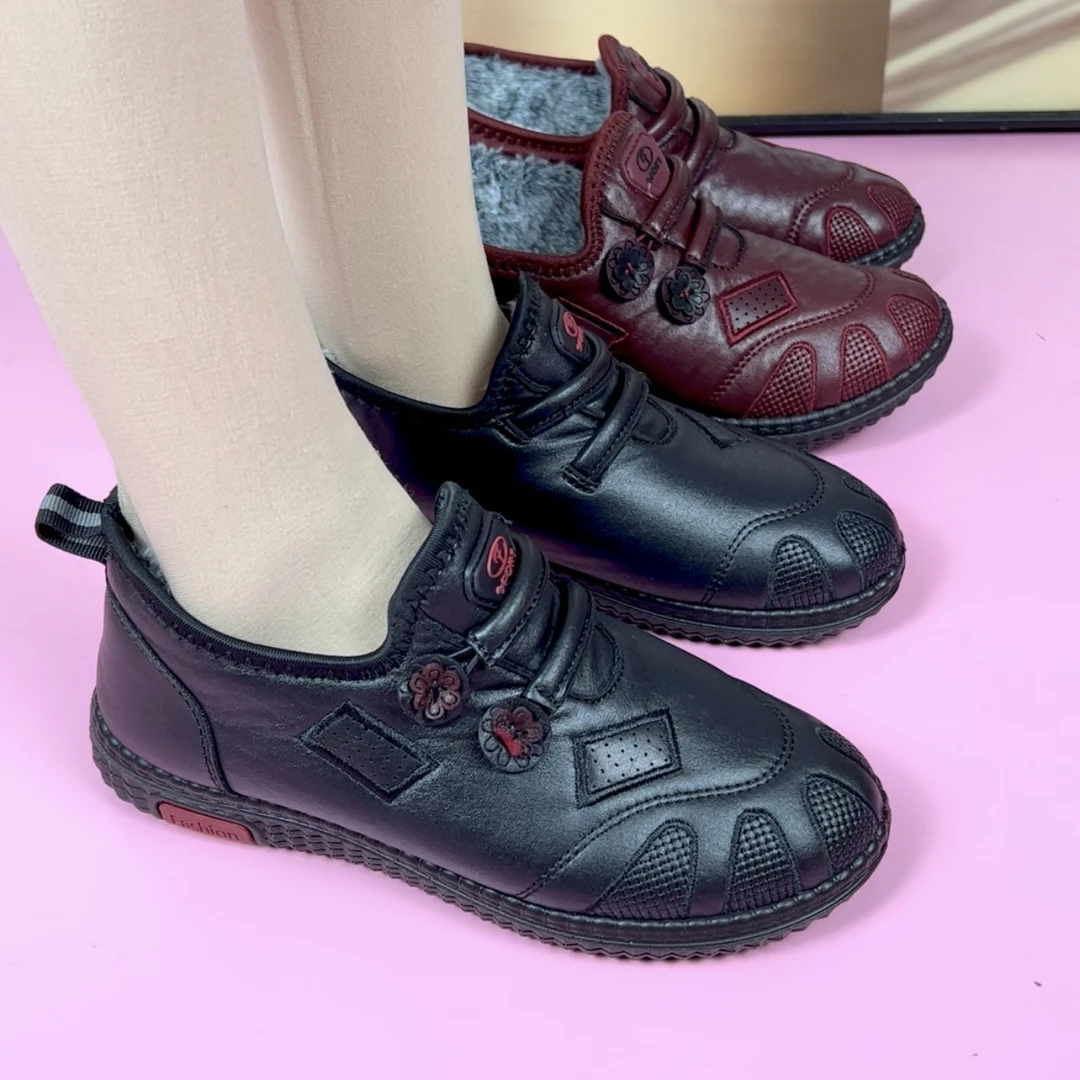 冬季老人鞋老北京布鞋女棉鞋加绒保暖防滑妈妈鞋老太太老年奶奶鞋