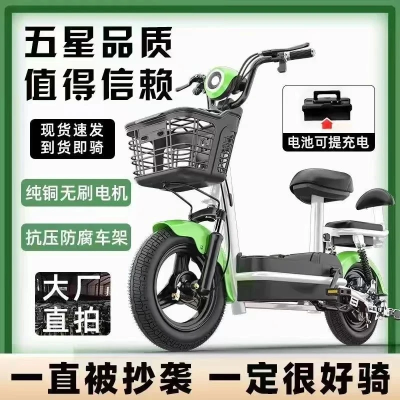 新国标电动自行车48V锂电池电动车成人双人两轮车代步车锂电池