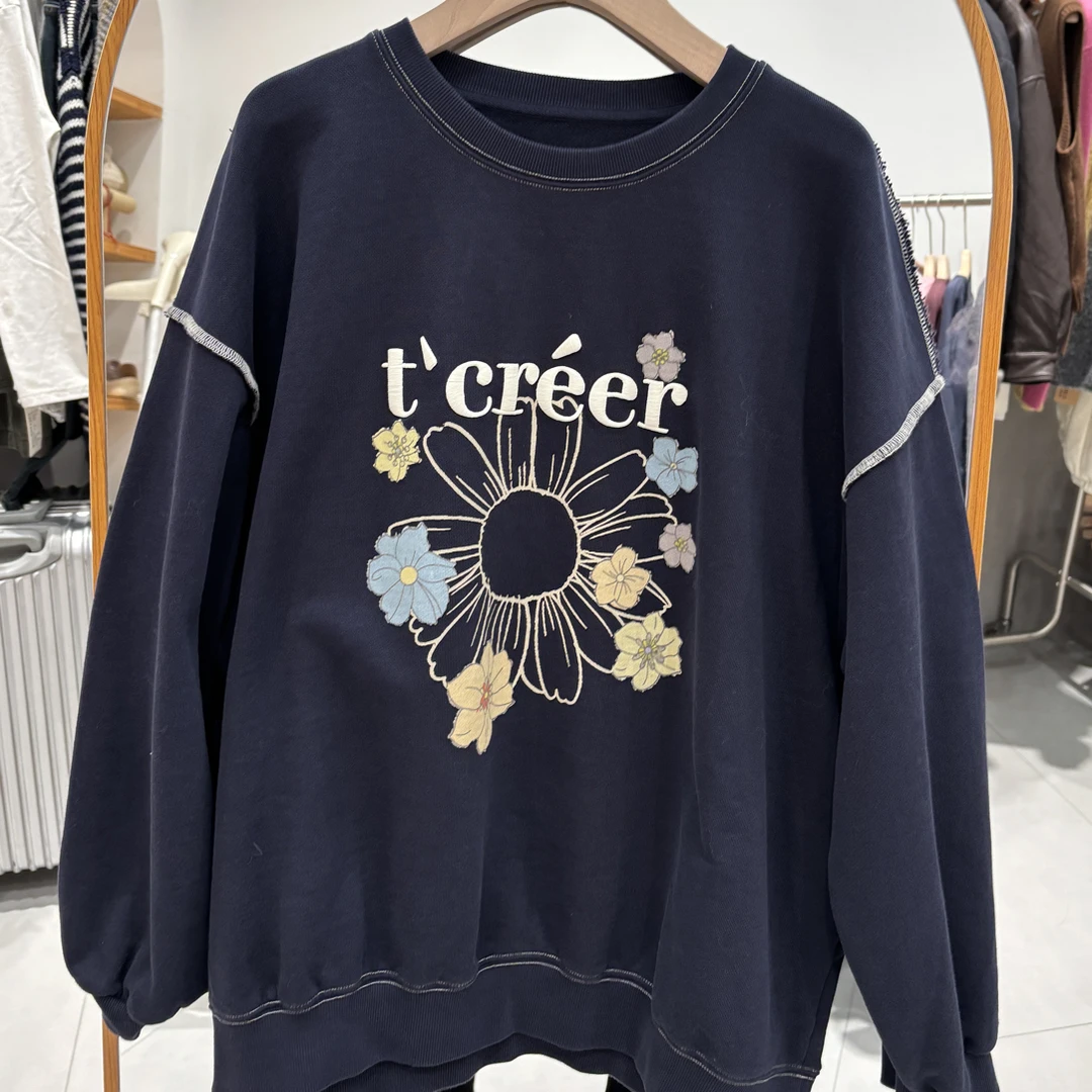 花朵字母卡通卫衣No退换