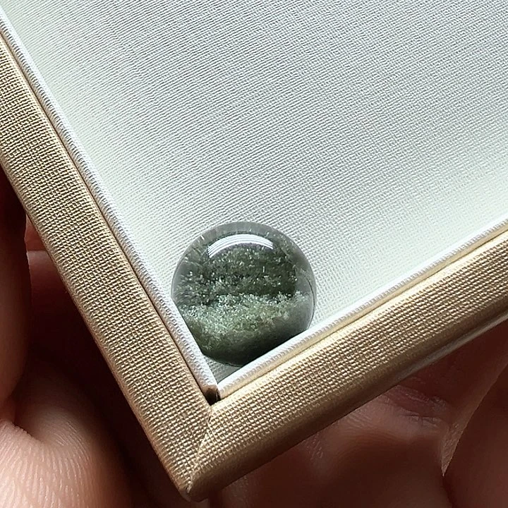 水晶颈饰未镶嵌天然绿幽灵单珠无镶嵌打孔不退换