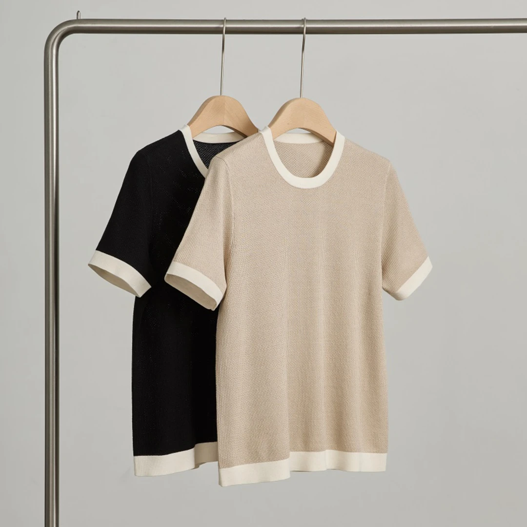 【5.10】气质新款拼色休闲针织衫JFY-62507