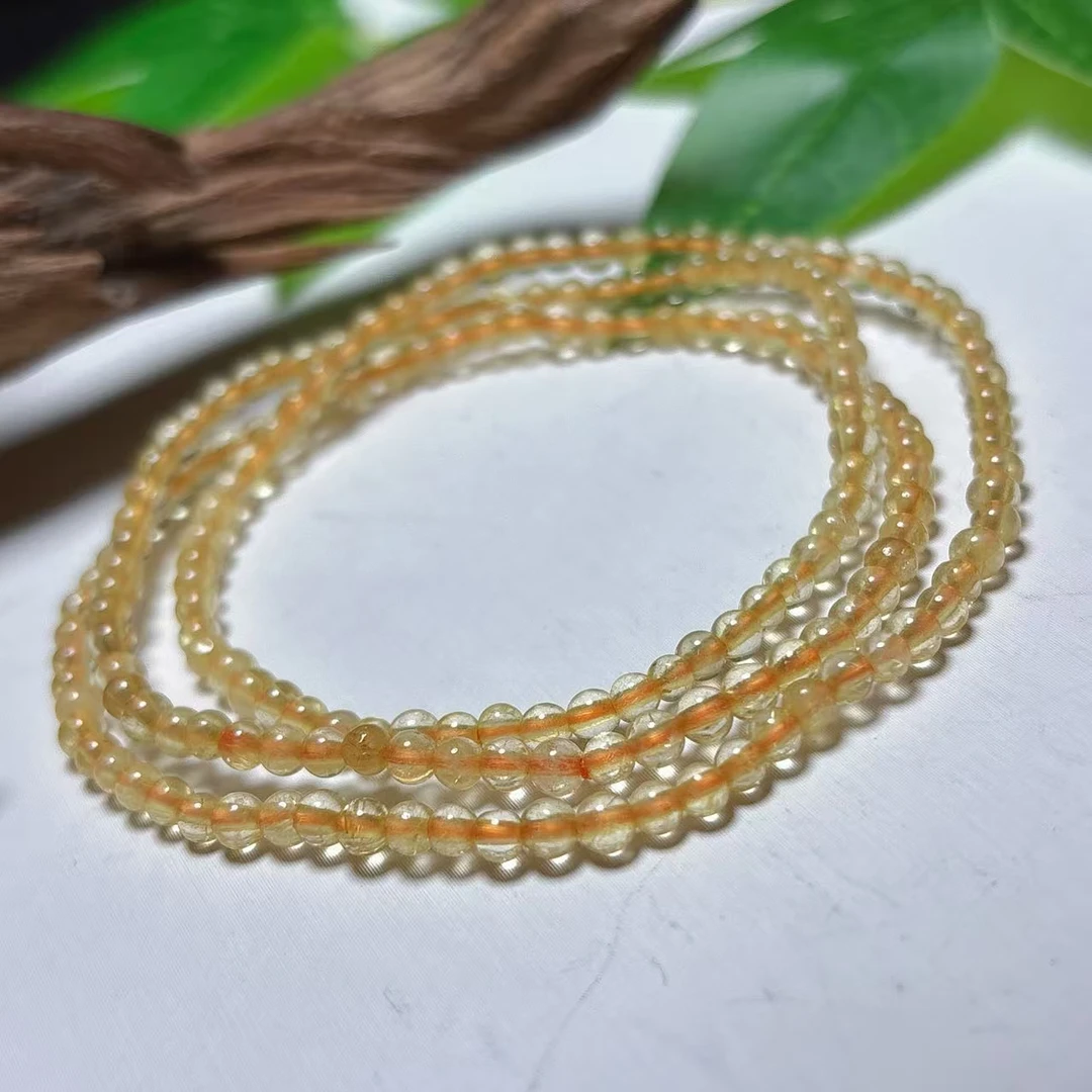 《老猪严选》SJC-072天然金发晶多圈圆珠素圈手串约3mm多样性发其一