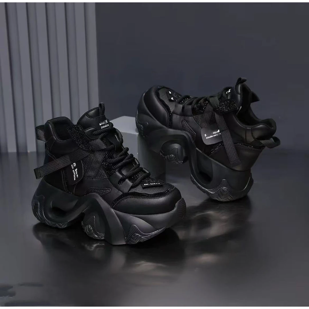 增高6cm新款透气厚底百搭网红运动休闲增高慢跑老爹女鞋667-1