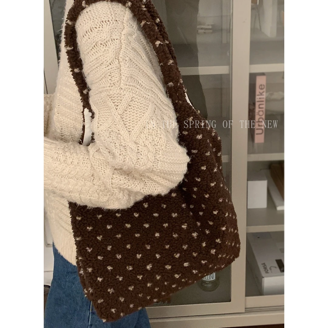 ins风毛绒包包女款爆款2025新款秋冬百搭单肩包大容量通勤托特包