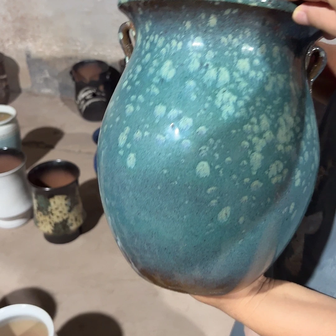 紫砂花盆口21高28