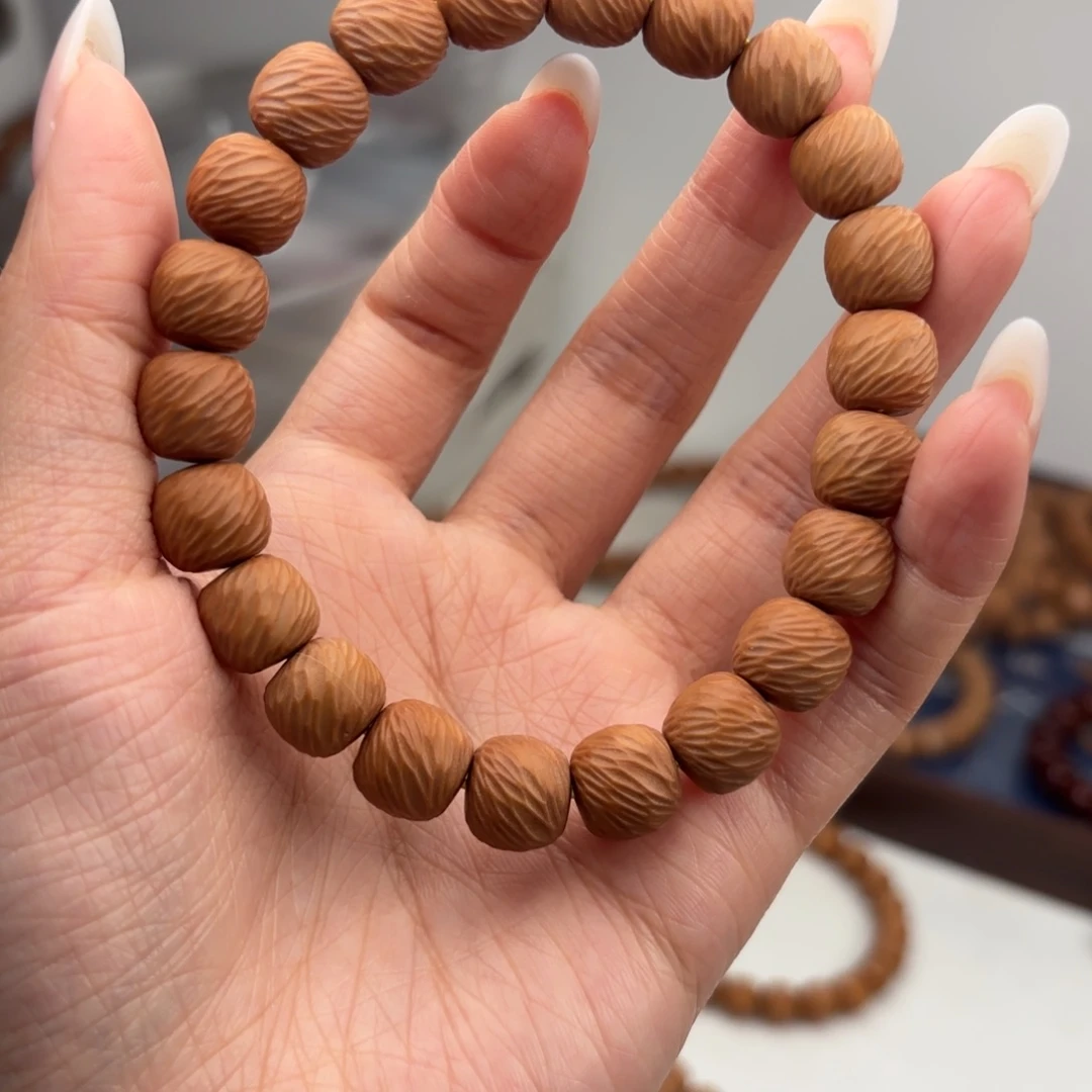 猴头核桃手串无暇走色泛油云锦11mm+配饰+线