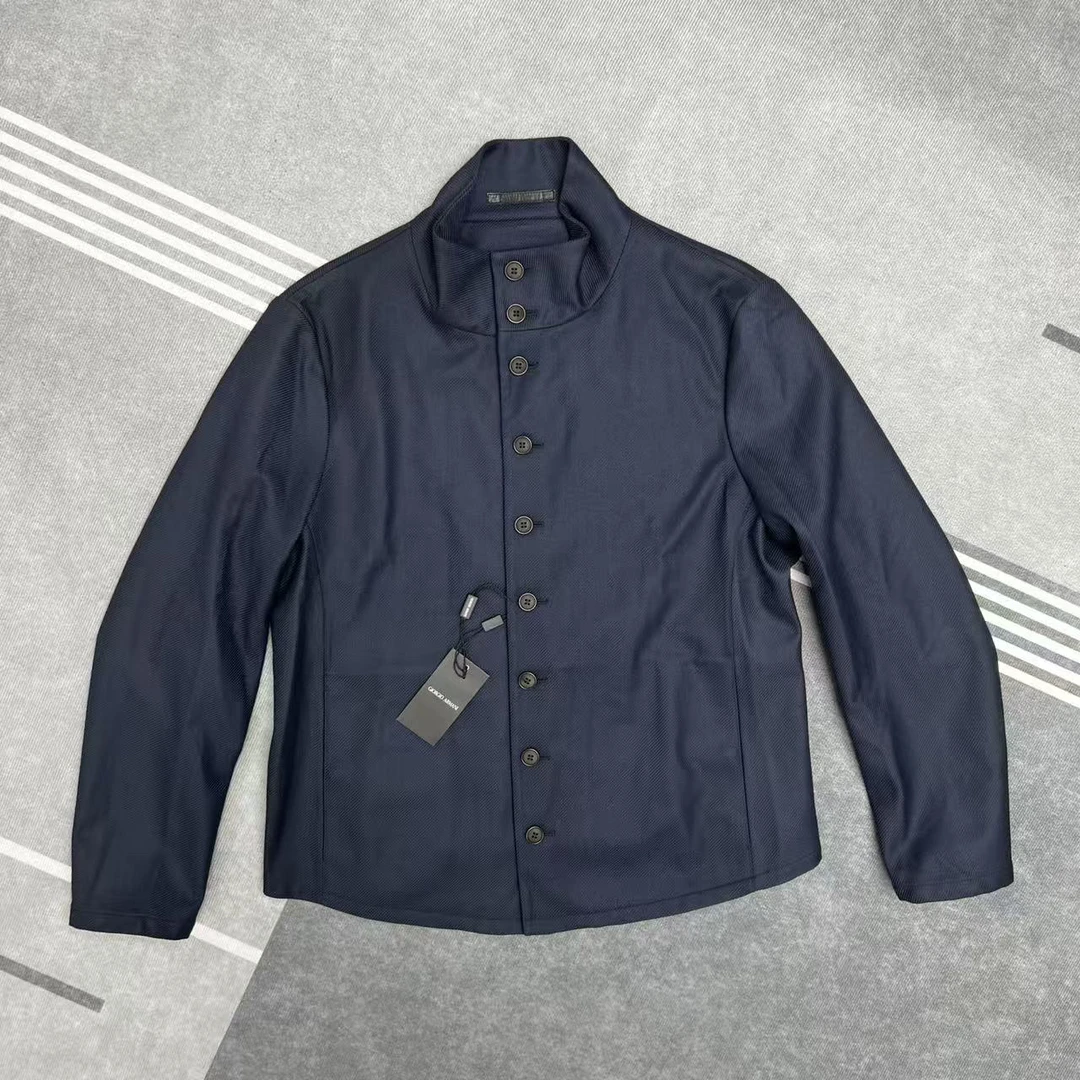 未使用 GIORGIO ARMANI/阿玛尼 夹克外套直下摆立领休闲风休闲薄