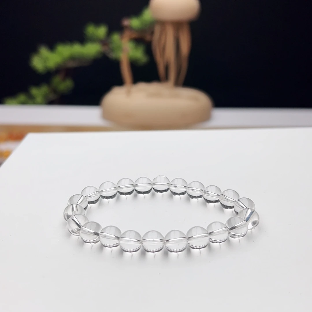 水晶手链未镶嵌白水晶8mm+双A