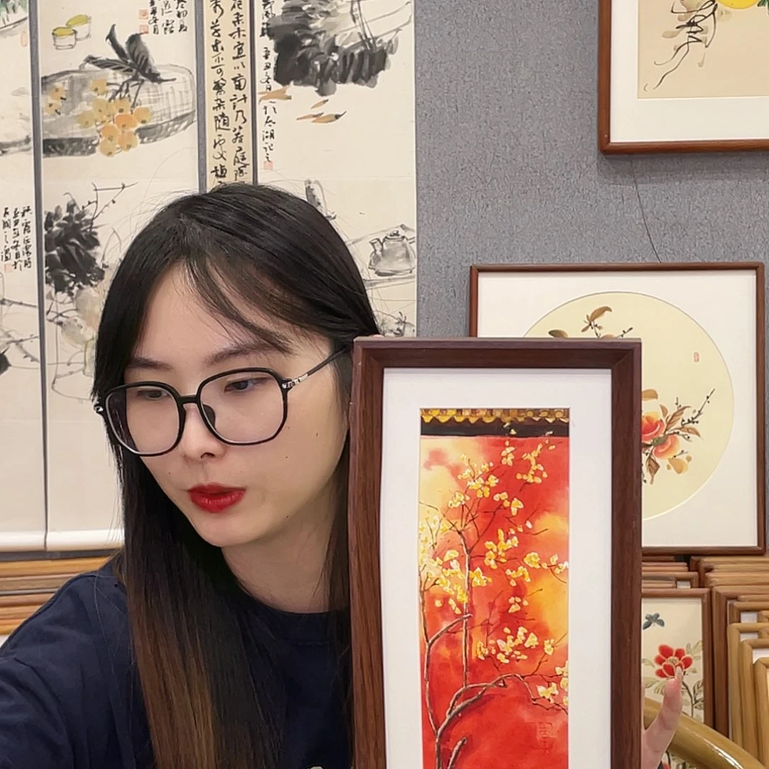 书法手绘带框尺寸：16*29