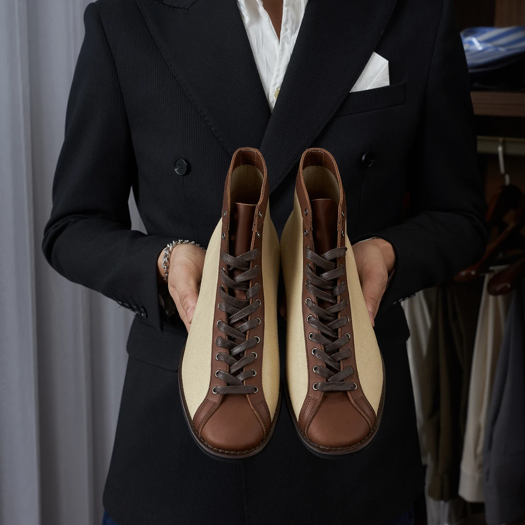 跃绅仕男牛皮冬季靴子工装中帮鞋高帮短靴啊美咔叽伞兵靴STO-112