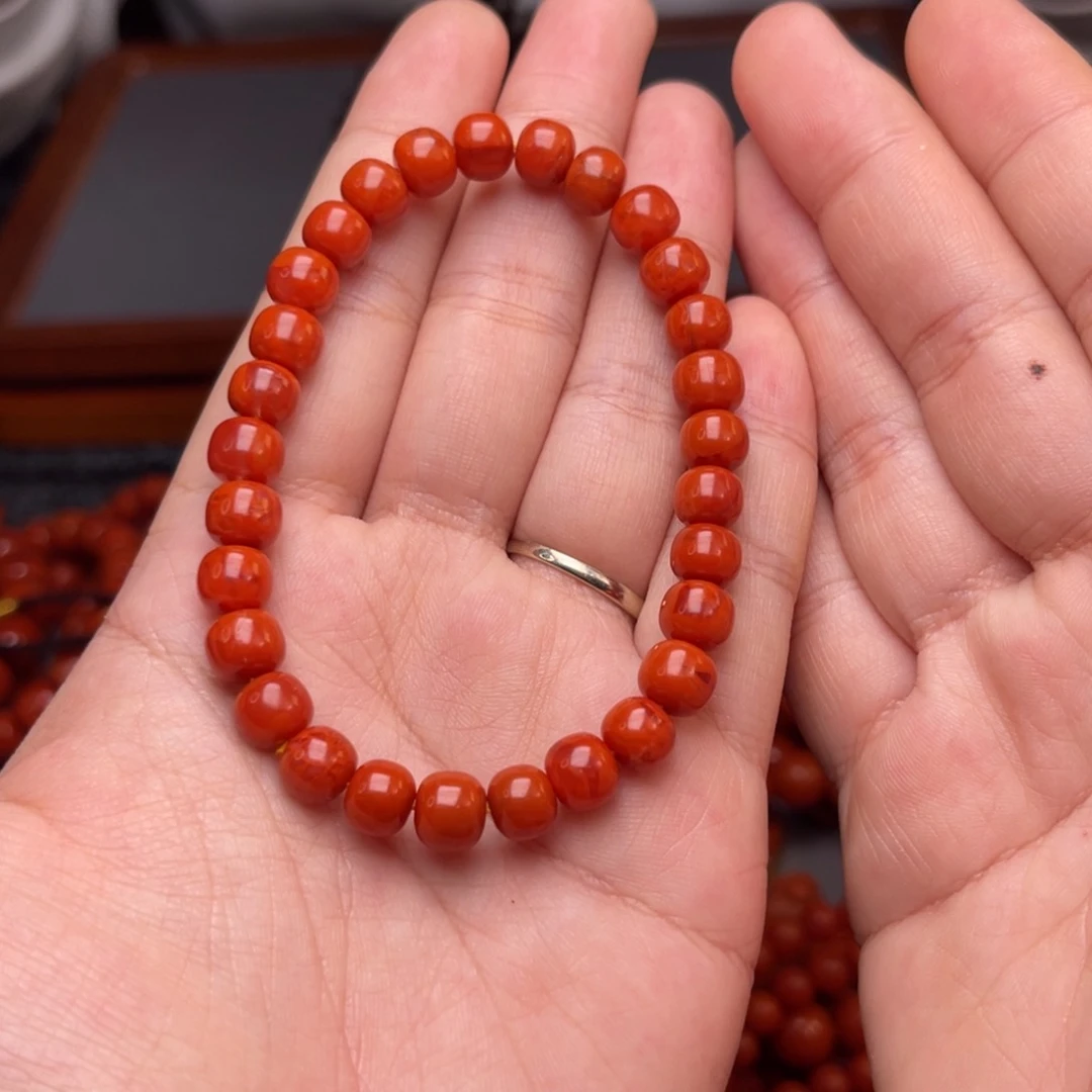 南红玛瑙老型手串卡7尺寸未镶嵌