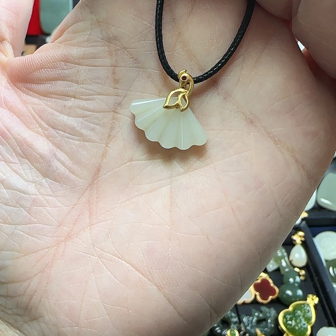 吊坠(不含链)银S925镶嵌和田玉?**虾