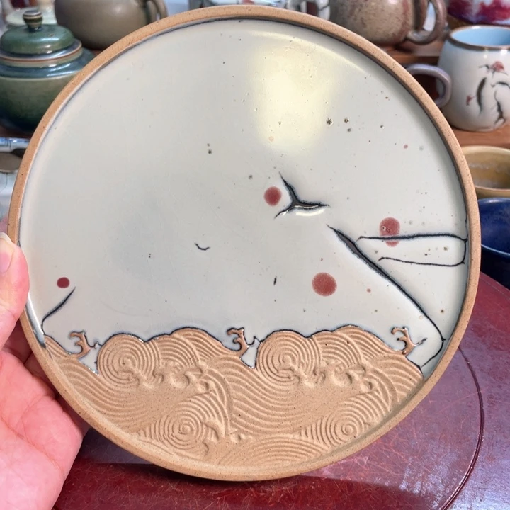 摆件钧瓷海上生明月壶承