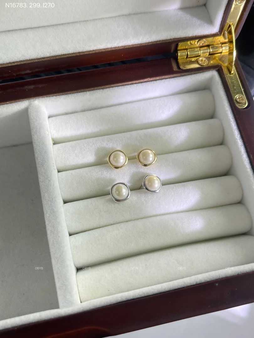 铜合金耳饰 珍珠耳饰气质耳钉轻奢小众设计银针耳环16783