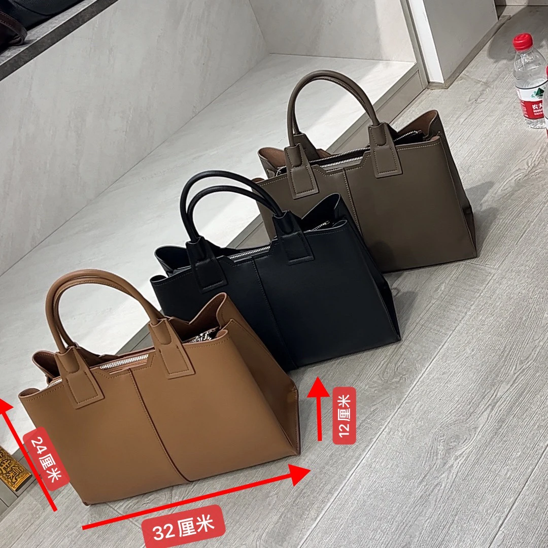 【铂金时袋】77009牛皮手提斜挎新品女包大容量多隔层小众潮流