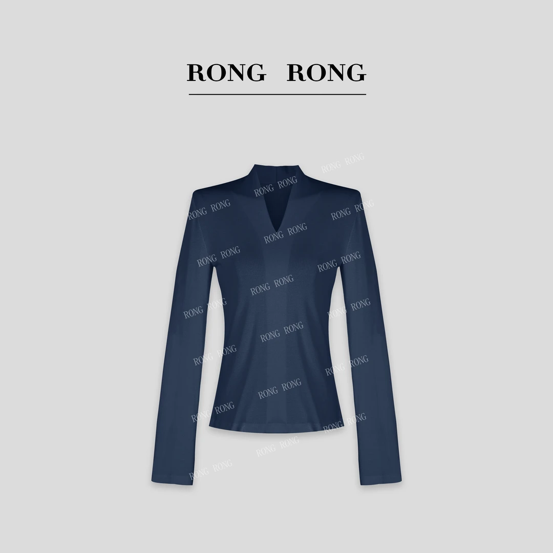 溶溶【优雅身姿】RONGRONG V领简约感修身显瘦针织上衣 U-Z89659100