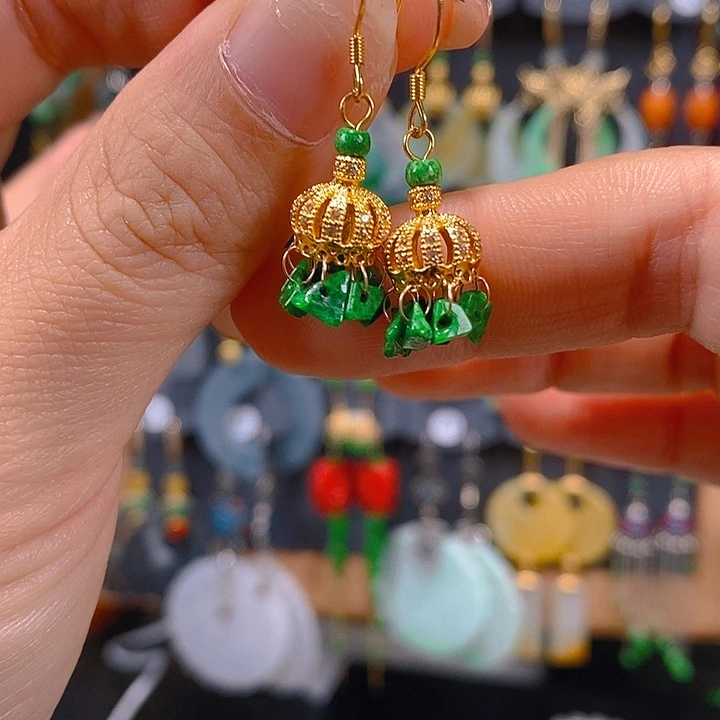 翡翠未镶嵌耳饰翡翠