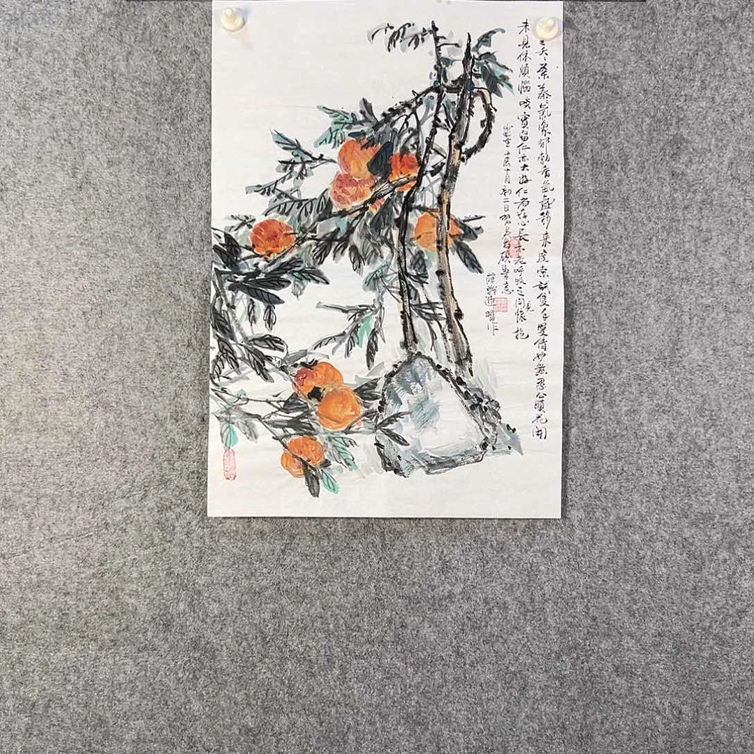 国画335 牡丹之花之叶的颜色与花色