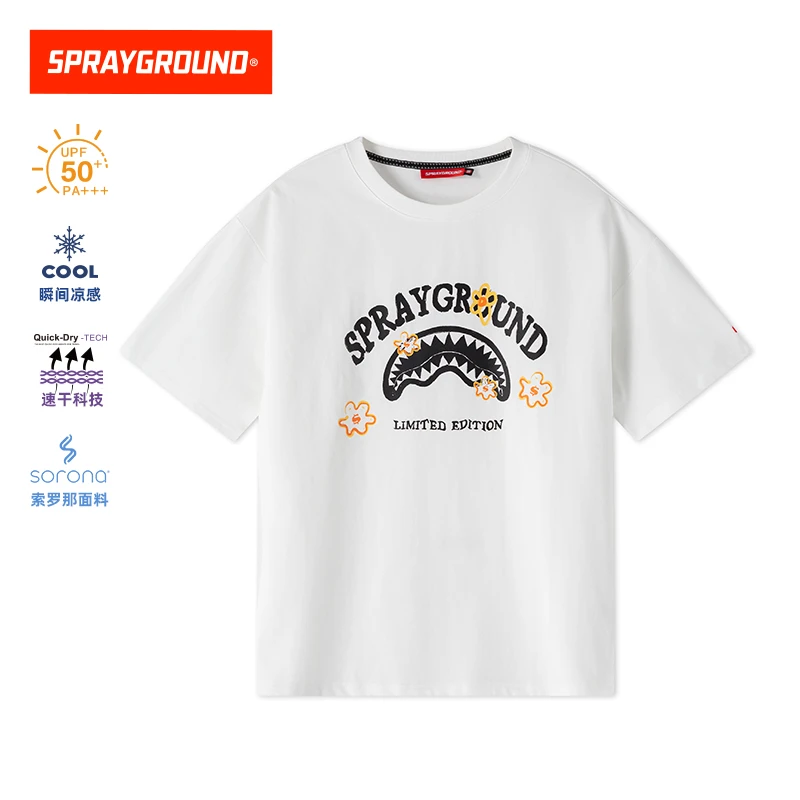 SPRAYGROUND鲨鱼嘴短袖T恤速干凉感防晒印花圆领百搭XB  WE120223