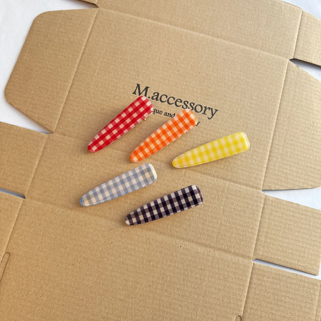 Mi33 韩代边夹 彩色格子鸭嘴夹边夹