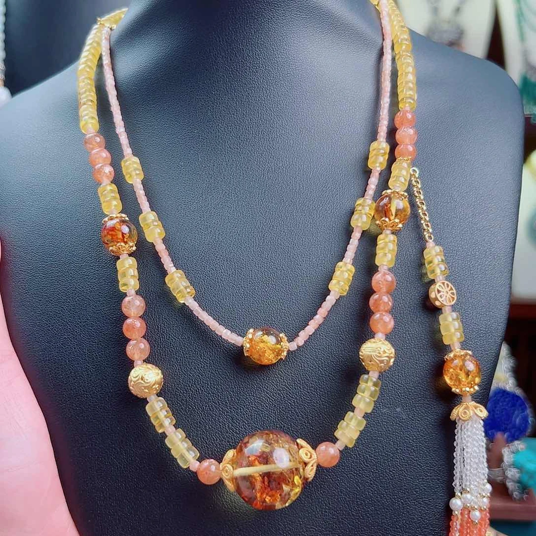 未镶嵌项链琥珀项链