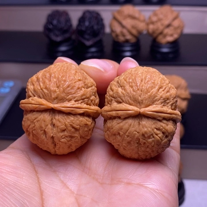 把件文玩核桃擂鼓双筋锤40
