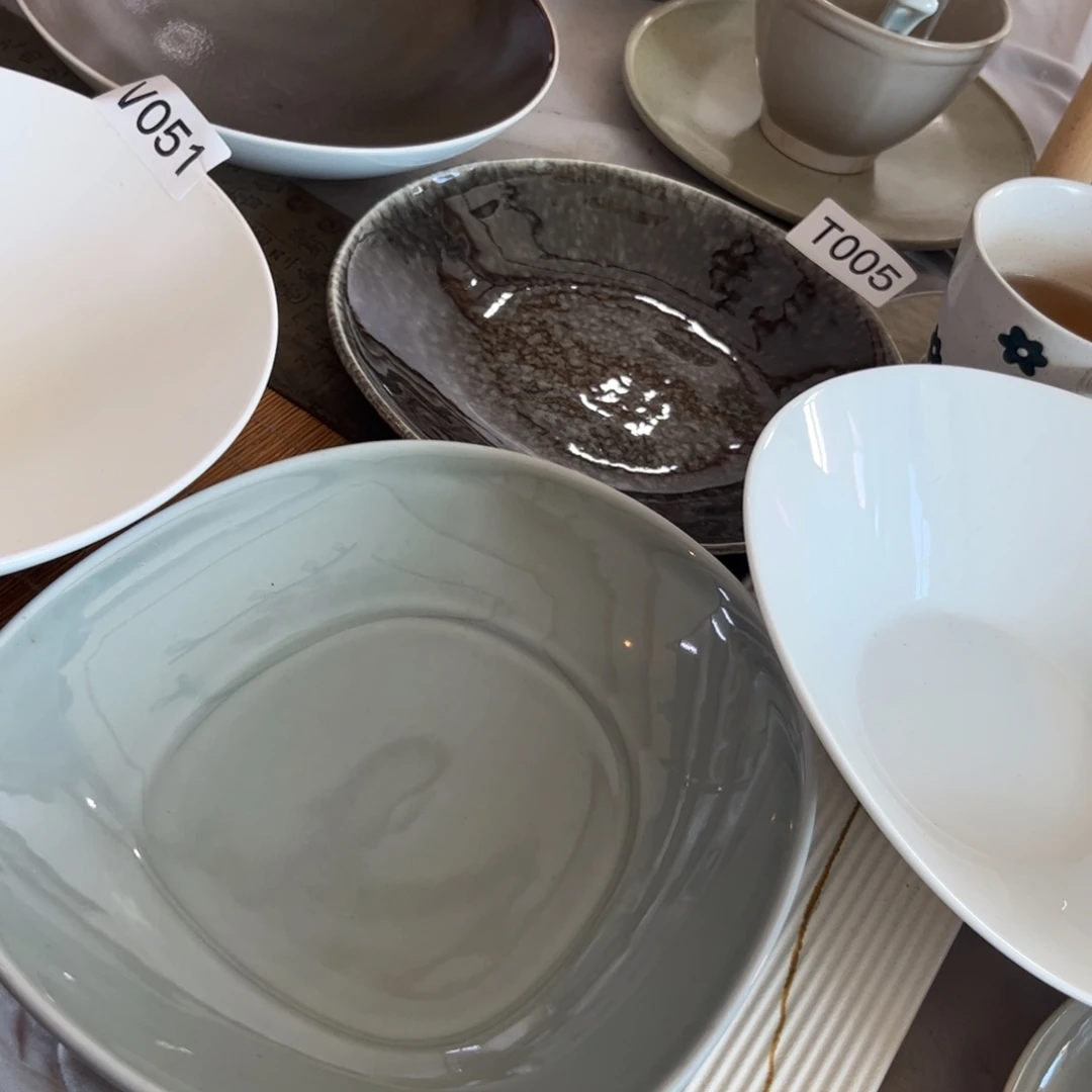 瓷景德镇粗陶复古盘碗微瑕