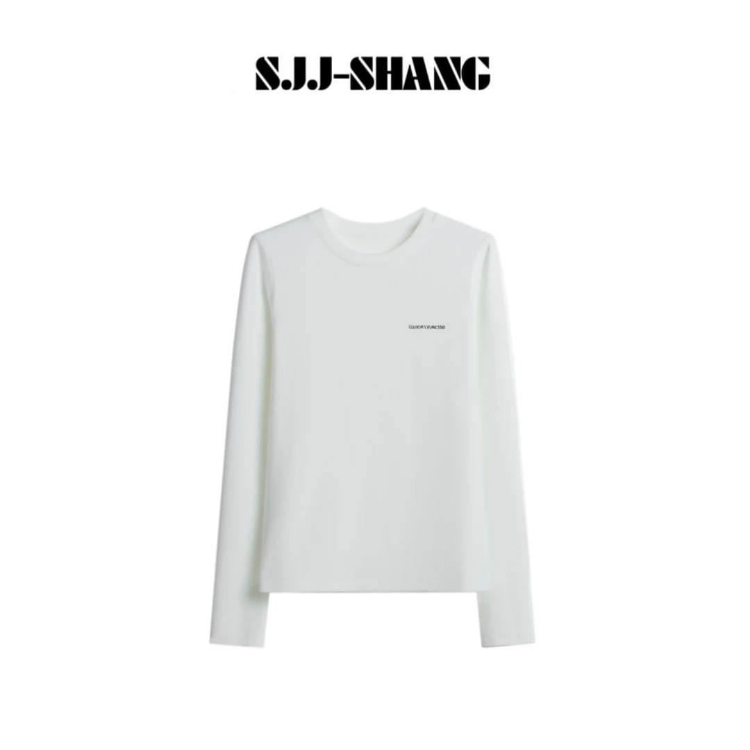 SJJ-SHANG【罗心】加厚抓绒罗心可持续百搭长袖打底T恤q135751p