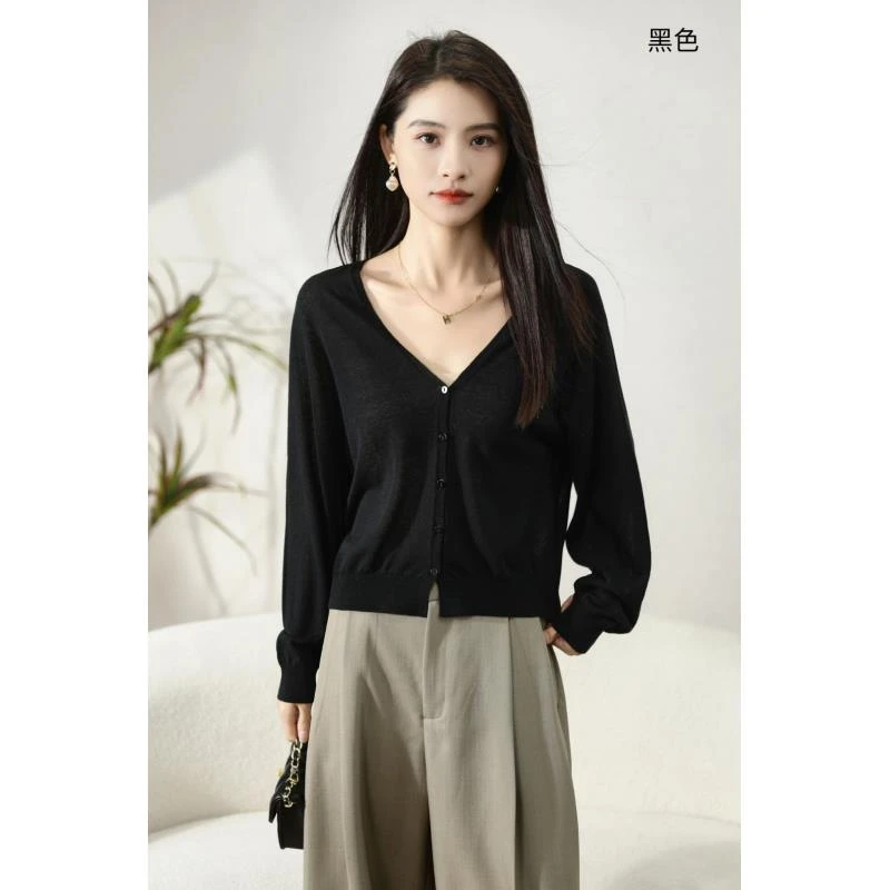 ROUHAN夏季爆款新款蝙蝠袖短款小开衫BM55-2623