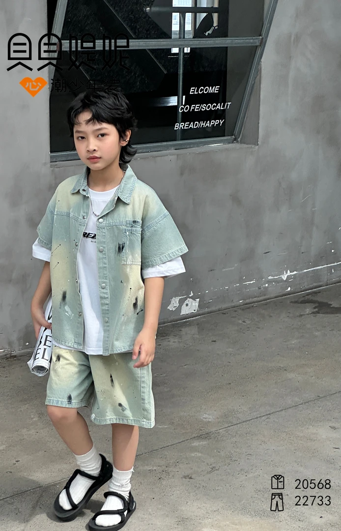 贝贝缇妮2025夏季新款儿童牛仔套装