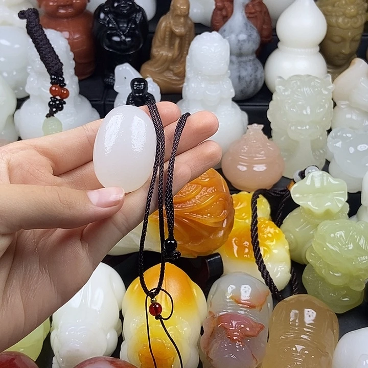 无花朵原石雕刻把件