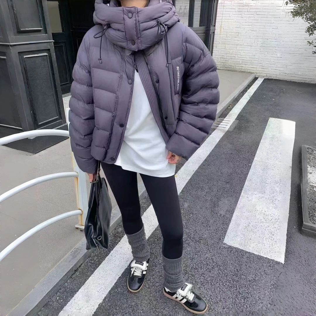 Manmi   可拆帽撞色立领排骨棉服外套  25908（C4）