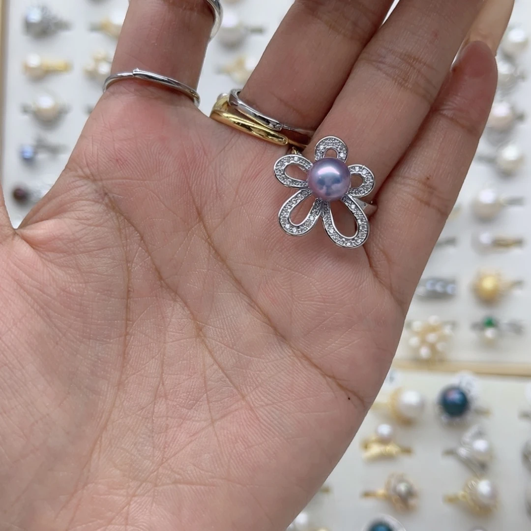 P***y戒指合金淡水珍珠