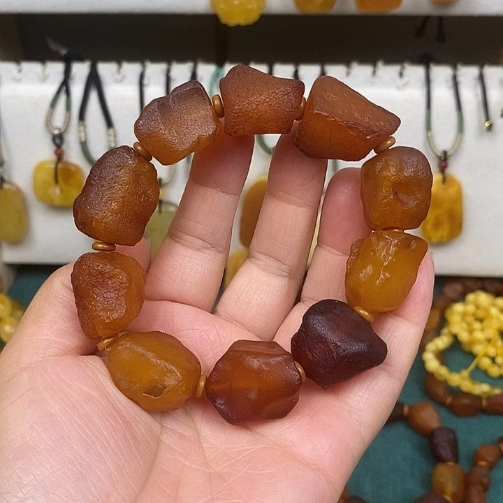 蜜蜡未镶嵌珠宝奇石原石手串